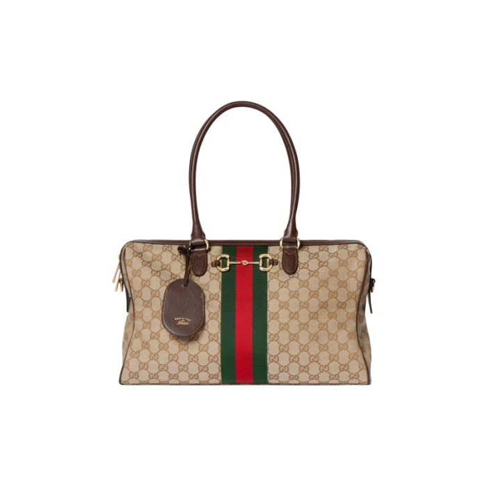 GUCCI GG Canvas Shoulder Bag Large Women's Sand & Dark Brown 866734-FAFV9-9653 L38.5cm W13cm H22.5cm