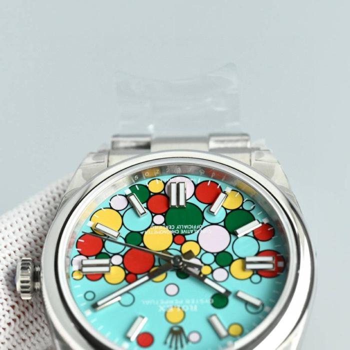 ROLEX Smooth Bezel, Oyster Perpetual Type Automatic Mechanical Movement Women's Watch 31mm Blue Dial