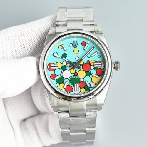 ROLEX Smooth Bezel, Oyster Perpetual Type Automatic Mechanical Movement Women's Watch 31mm Blue Dial