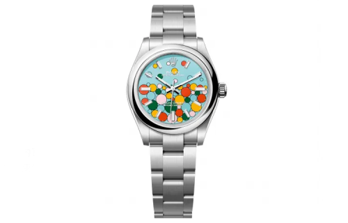 ROLEX Smooth Bezel, Oyster Perpetual Type Automatic Mechanical Movement Women's Watch 31mm Blue Dial