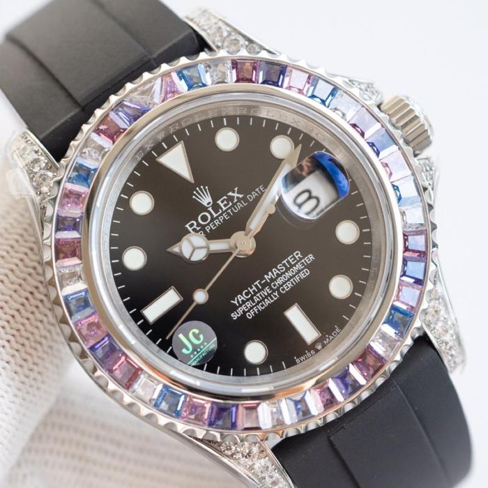 ROLEX Ranger Prestige Automatic Mechanical Movement Fashion Men's Watch Black Dial 18K White Gold Watch Case Case Diameter/Size 40mm