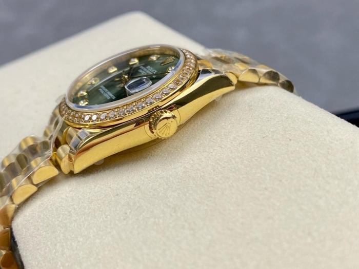 ROLEX K Automatic Mechanical Movement Women's Watch 31mm Green Dial 18ct Gold Watch Case