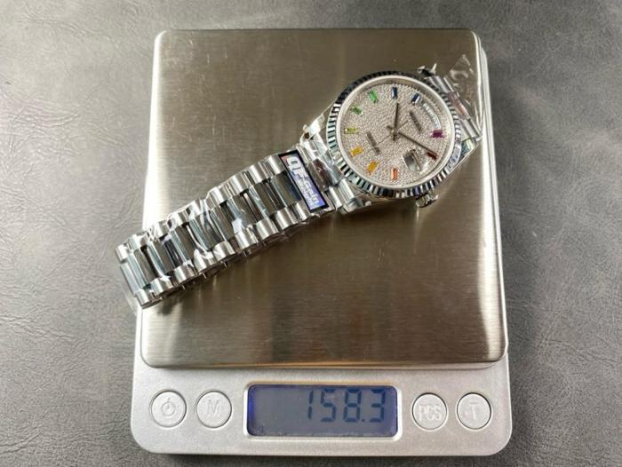 ROLEX Dog Collar, Sunday Calendar Automatic Mechanical Movement Women's Watch 36mm Silver Dial