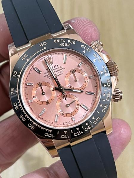ROLEX Automatic Mechanical Movement Men's Watches Watch 40mm Pink Watch Dial 18K Rose Gold Watch Case