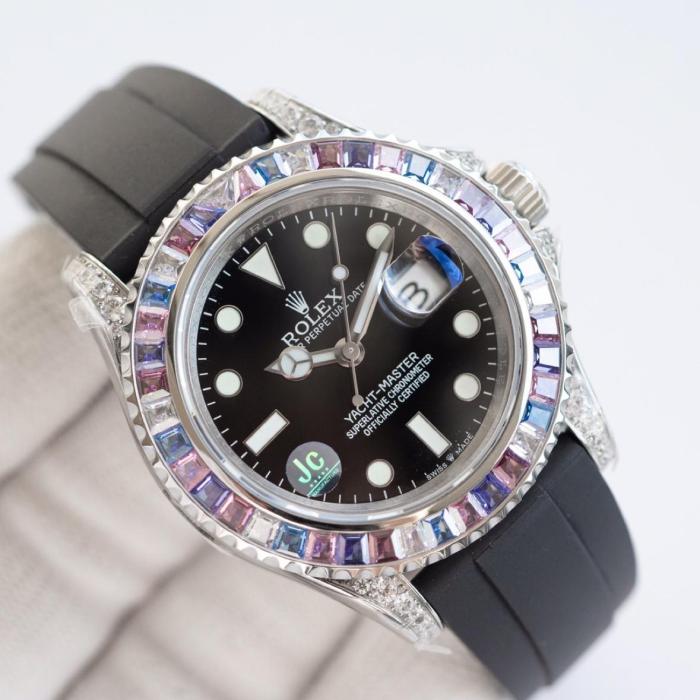 ROLEX Ranger Prestige Automatic Mechanical Movement Fashion Men's Watch Black Dial 18K White Gold Watch Case Case Diameter/Size 40mm