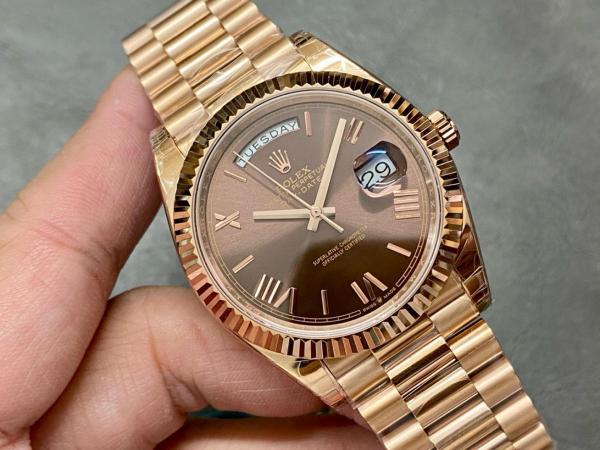 ROLEX Dog Bone Ring Rose Gold, Sunday Calendar Automatic Mechanical Movement Men's Watches Watch 40mm