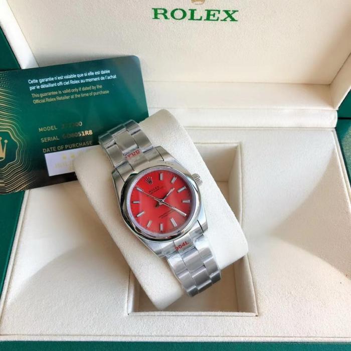 ROLEX Smooth Bezel, Oyster Perpetual Type Automatic Mechanical Movement Women's Watch 31mm