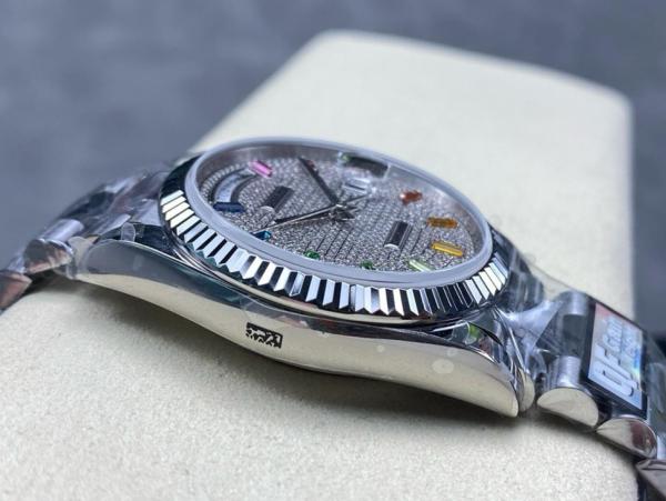 ROLEX Dog Collar, Sunday Calendar Automatic Mechanical Movement Women's Watch 36mm Silver Dial