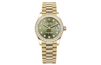ROLEX K Automatic Mechanical Movement Women's Watch 31mm Green Dial 18ct Gold Watch Case