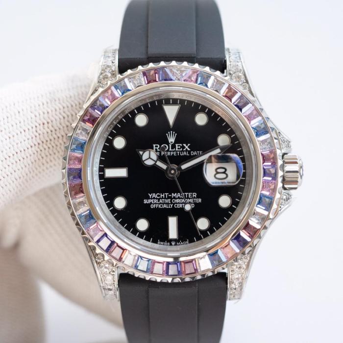 ROLEX Ranger Prestige Automatic Mechanical Movement Fashion Men's Watch Black Dial 18K White Gold Watch Case Case Diameter/Size 40mm