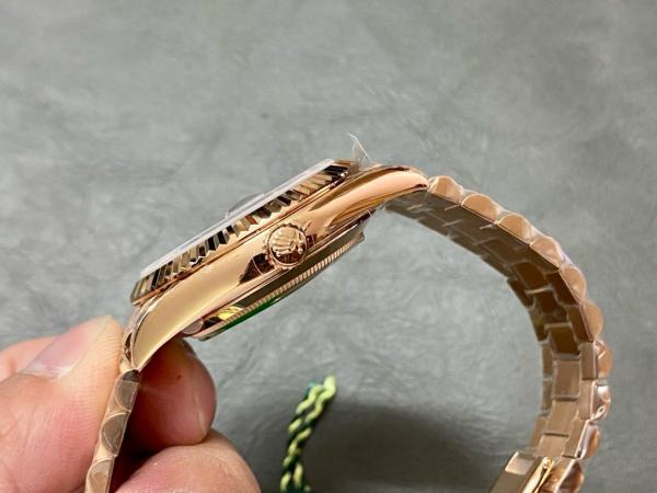 ROLEX Dog Bone Ring Rose Gold, Sunday Calendar Automatic Mechanical Movement Men's Watches Watch 40mm