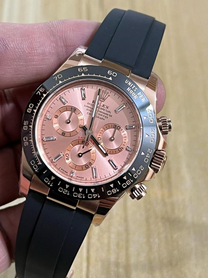 ROLEX Automatic Mechanical Movement Men's Watches Watch 40mm Pink Watch Dial 18K Rose Gold Watch Case