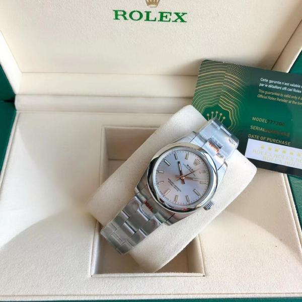 ROLEX Smooth Bezel, Oyster Perpetual Type Automatic Mechanical Movement 100m Waterproof Women's Watch 31mm