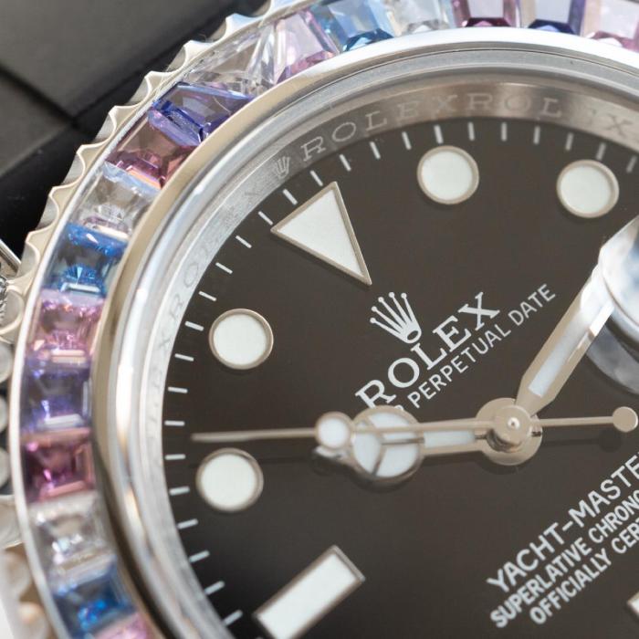 ROLEX Ranger Prestige Automatic Mechanical Movement Fashion Men's Watch Black Dial 18K White Gold Watch Case Case Diameter/Size 40mm