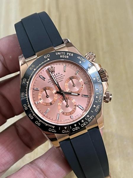ROLEX Automatic Mechanical Movement Men's Watches Watch 40mm Pink Watch Dial 18K Rose Gold Watch Case