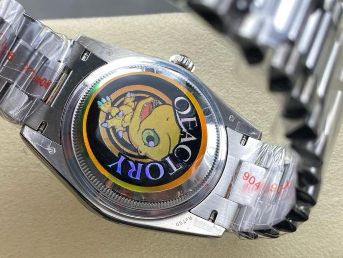 ROLEX Dog Collar, Sunday Calendar Automatic Mechanical Movement Women's Watch 36mm Silver Dial