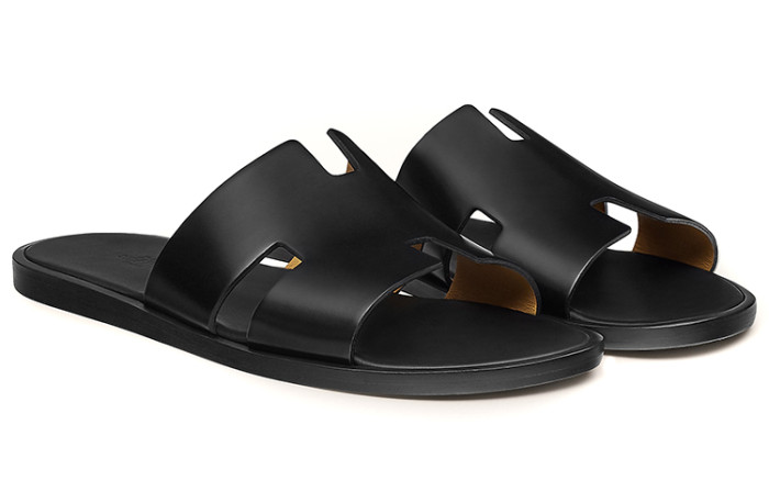 HERMES Izmir Slide Slippers Men's Pure Black