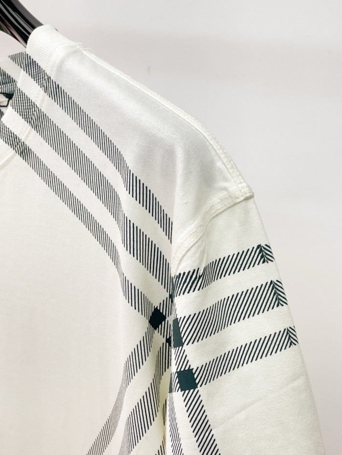Burberry Check Sleeve Cotton T-shirt