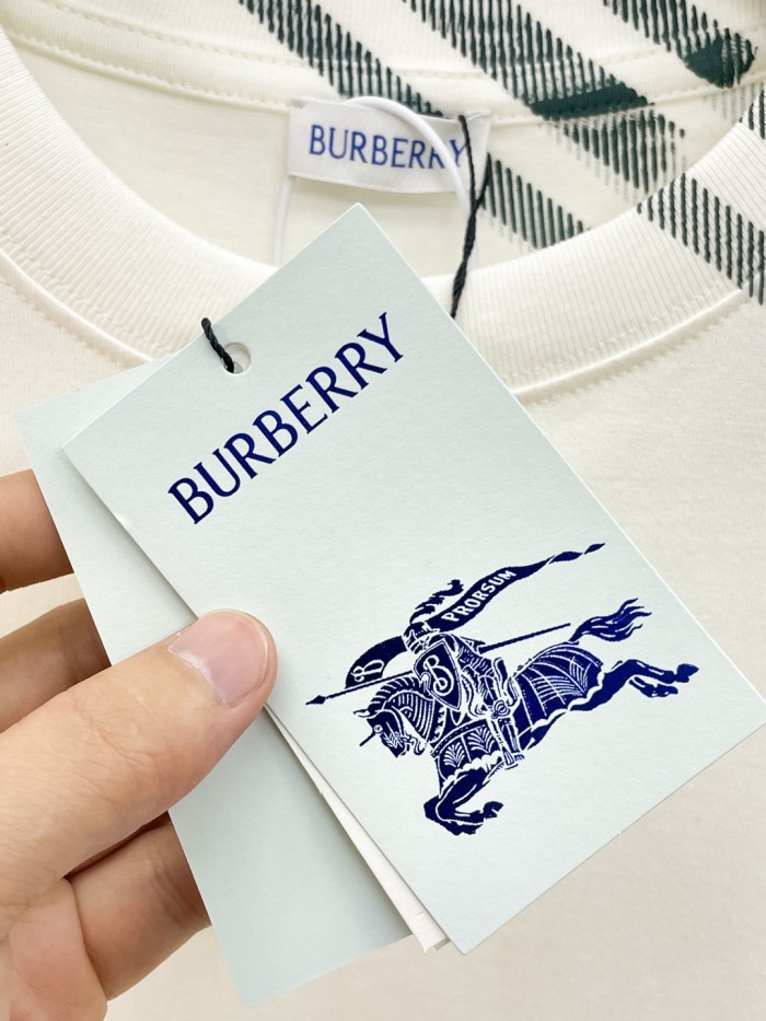 Burberry Check Sleeve Cotton T-shirt