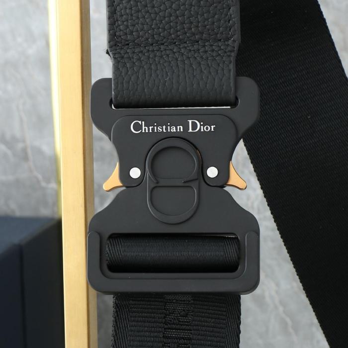 DIOR Saddle Cow Leather With Fabric Saddle Bag, Crossbody Bag, Sling Bag, Fanny Pack, Shoulder Bag Men's Black 1ADPO093YKY-H00N L28.6cm W5cm H20cm