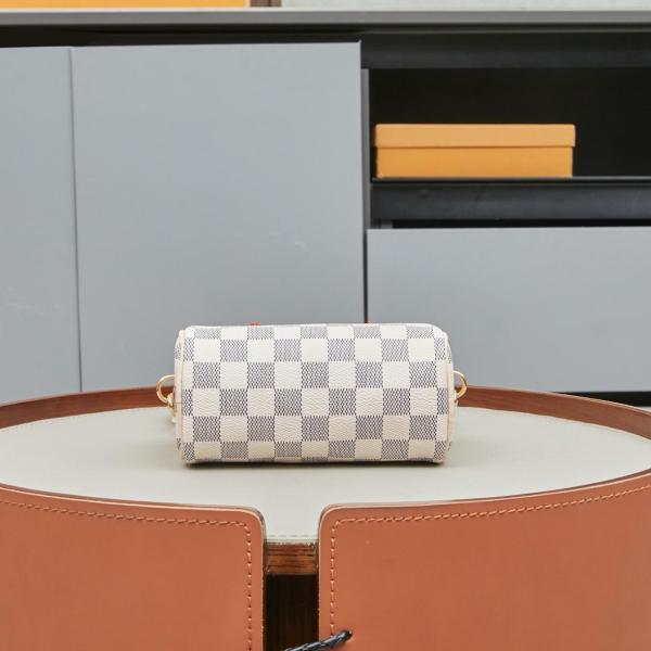 LOUIS VUITTON NANO SPEEDY Coated Canvas Shoulder Bag, Crossbody Bag, Handbag Women's Beige N40918 L16*W7.5*H10 cm