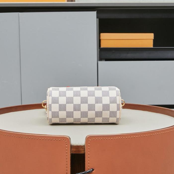 LOUIS VUITTON NANO SPEEDY Coated Canvas Shoulder Bag, Crossbody Bag, Handbag Women's Beige N40918 L16*W7.5*H10 cm