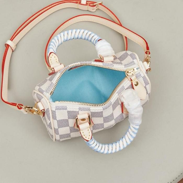 LOUIS VUITTON NANO SPEEDY Coated Canvas Shoulder Bag, Crossbody Bag, Handbag Women's Beige N40918 L16*W7.5*H10 cm