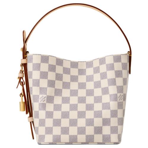 LOUIS VUITTON All In BB Damier Azur Coated Canvas Bucket Bag, One Shoulder Handbag Small Women's White & Light Purple N40855 L16*W12*H18 cm