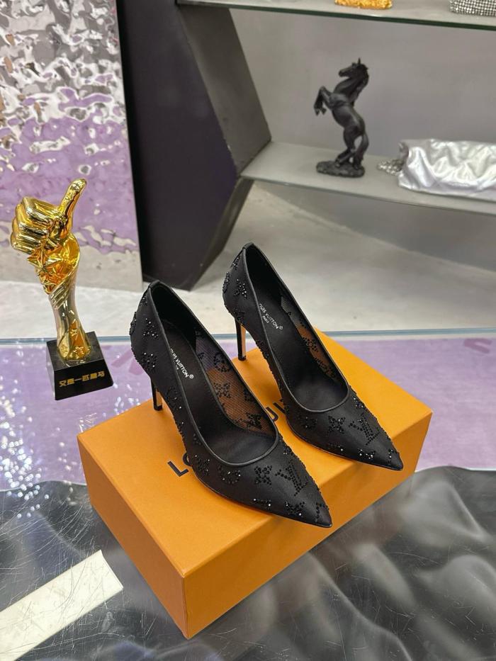 LOUIS VUITTON GALA Slim Heel High Heels 8cm Women's Black