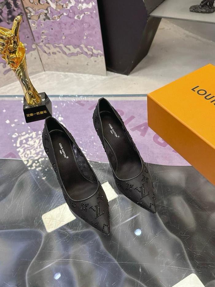 LOUIS VUITTON GALA Slim Heel High Heels 8cm Women's Black