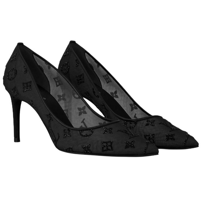 LOUIS VUITTON GALA Slim Heel High Heels 8cm Women's Black