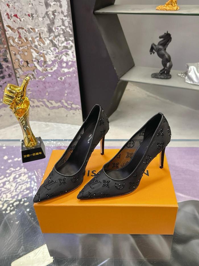 LOUIS VUITTON GALA Slim Heel High Heels 8cm Women's Black