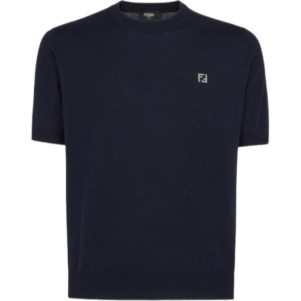 FENDI Sweaters Men's Blue Crew Neck Moderate Other