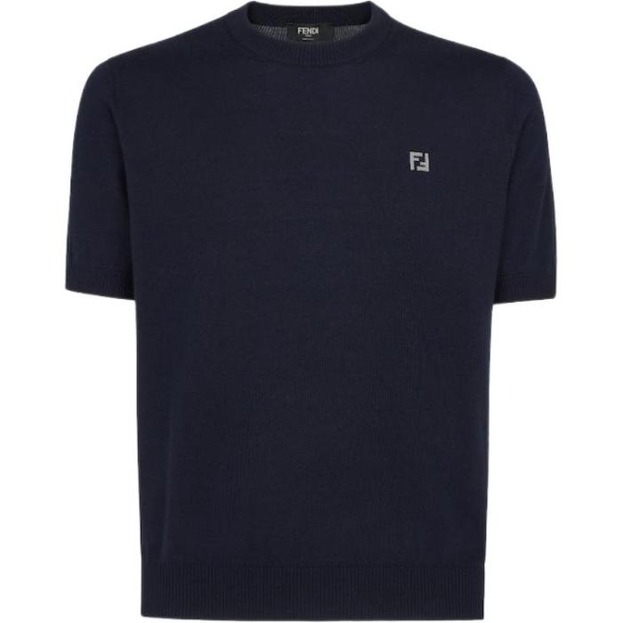 FENDI Sweaters Men's Blue Crew Neck Moderate Other