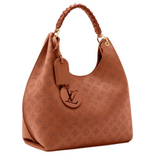 LOUIS VUITTON Mahina Calfskin Handbag Women's Cognac M27446 L35*W17*H40cm