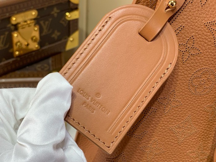 LOUIS VUITTON Mahina Calfskin Handbag Women's Cognac M27446 L35*W17*H40cm