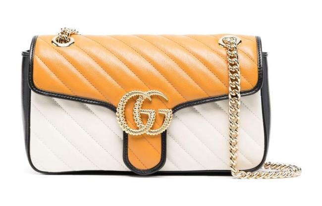 GUCCI GG Marmont Quilted Leather Portable Crossbody Bag, Shoulder Bag Women's White/Beige 443497-1X5DG-9381 L26cm W8cm H15cm