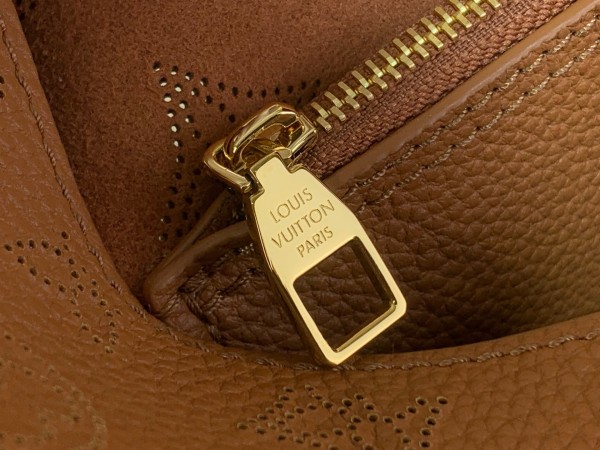 LOUIS VUITTON Mahina Calfskin Handbag Women's Cognac M27446 L35*W17*H40cm