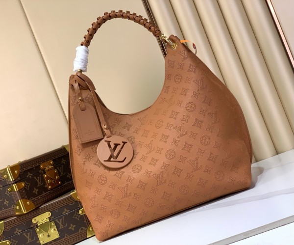 LOUIS VUITTON Mahina Calfskin Handbag Women's Cognac M27446 L35*W17*H40cm