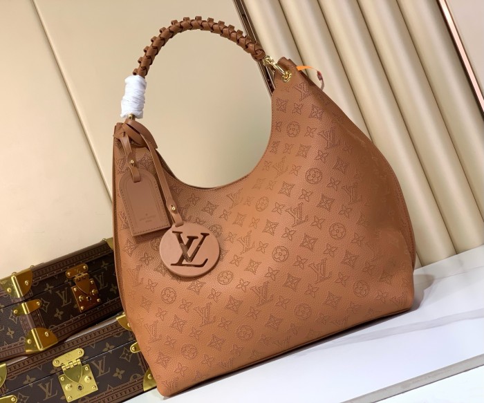 LOUIS VUITTON Mahina Calfskin Handbag Women's Cognac M27446 L35*W17*H40cm