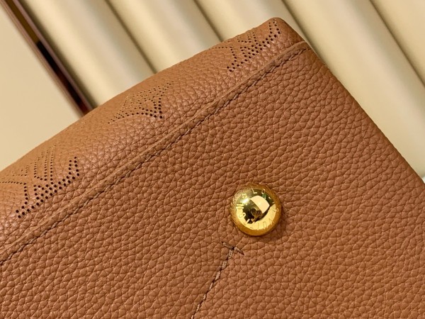 LOUIS VUITTON Mahina Calfskin Handbag Women's Cognac M27446 L35*W17*H40cm