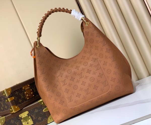 LOUIS VUITTON Mahina Calfskin Handbag Women's Cognac M27446 L35*W17*H40cm