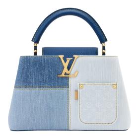 LOUIS VUITTON Capucines Denim With Taurillon Leather Trim Shoulder Bag, Crossbody Bag, Handbag Small Women's Blue M27302 L27*W9*H17.3cm