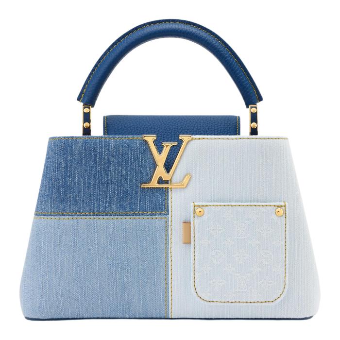 LOUIS VUITTON Capucines Denim With Taurillon Leather Trim Shoulder Bag, Crossbody Bag, Handbag Small Women's Blue M27302 L27*W9*H17.3cm