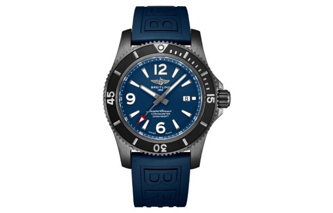 BREITLING Automatic Mechanical Movement 2000m Waterproof Men's Watches Watch 46mm Blue Dial Stainless Steel Case
