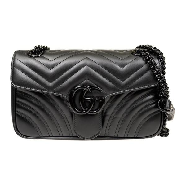 GUCCI GG Marmont Leather Shoulder Bag, Crossbody Bag Small Women's Black 443497-DTDFV-1000 L26*W15*H7cm