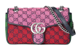 GUCCI Marmont Monogram Multicolor Quilting Canvas Crossbody Bag, Shoulder Bag Small Women's Multicolor 4434972UZIN5281 L26cm W7cm H15cm
