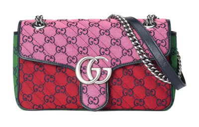 GUCCI Marmont Monogram Multicolor Quilting Canvas Crossbody Bag, Shoulder Bag Small Women's Multicolor 4434972UZIN5281 L26cm W7cm H15cm