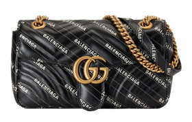 GUCCI Marmont Leather Chain One Shoulder Handbag, Crossbody Bag Regular Women's Black 443497-UK5AT-1089 L26*W15*H7cm
