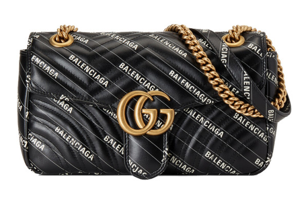 GUCCI Marmont Leather Chain One Shoulder Handbag, Crossbody Bag Regular Women's Black 443497-UK5AT-1089 L26*W15*H7cm